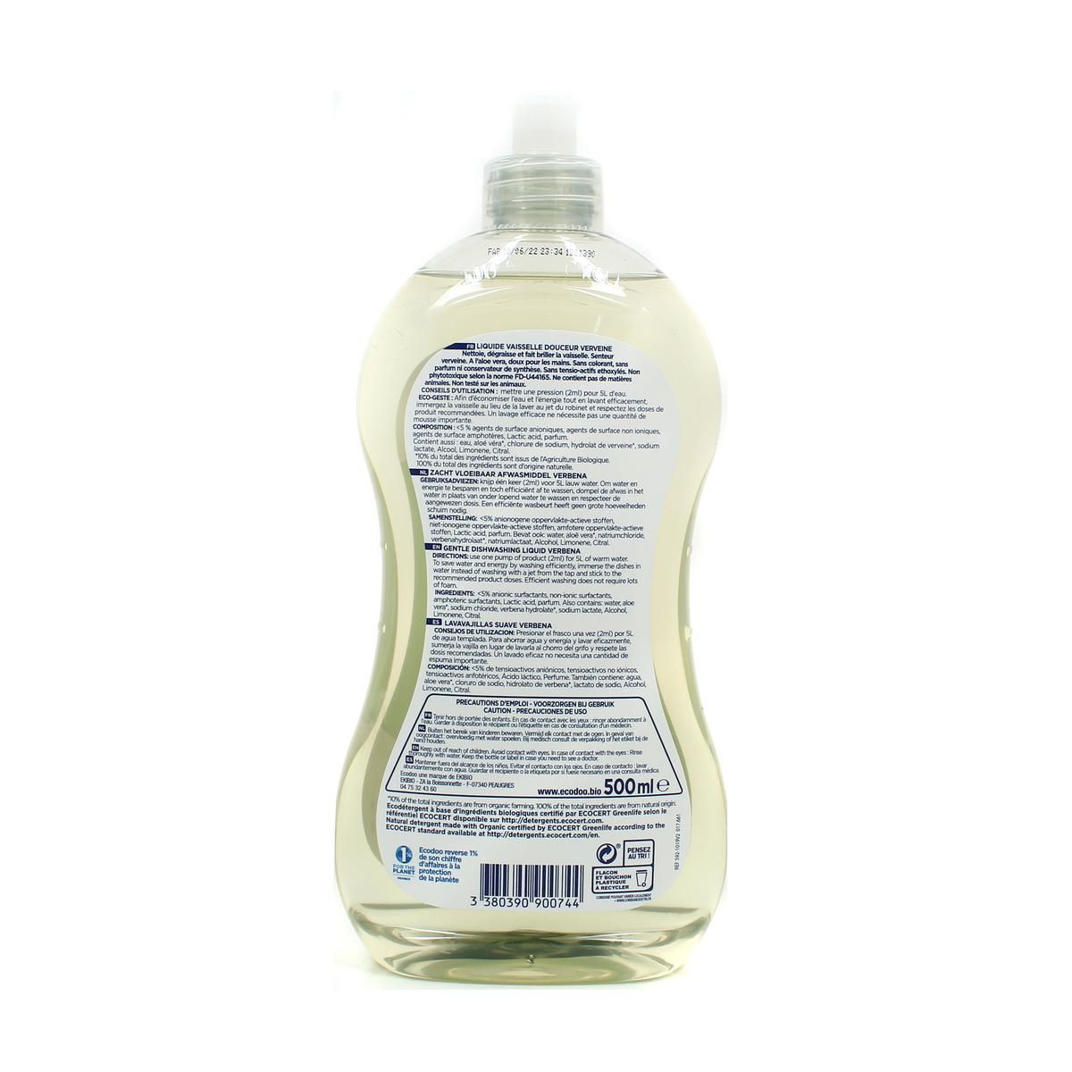ECODOO Liquide vaisselle bébé - 500 ml - ENTRETIEN MAISON/Cuisine -  hygiene-moderne