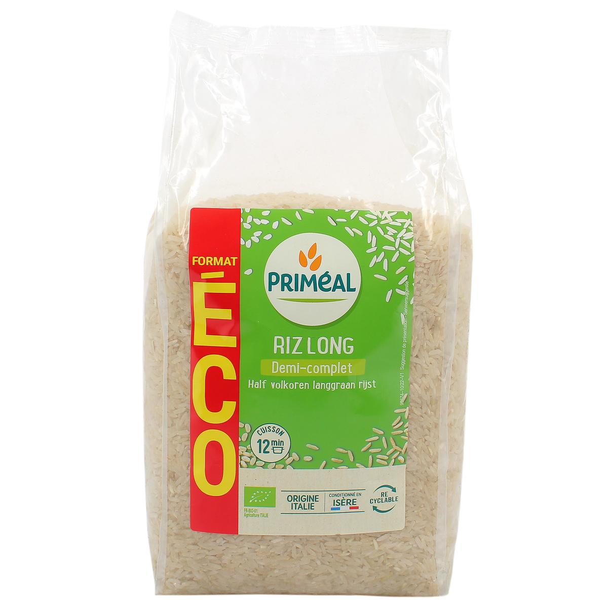 Riz rond demi-complet - 1kg, Priméal