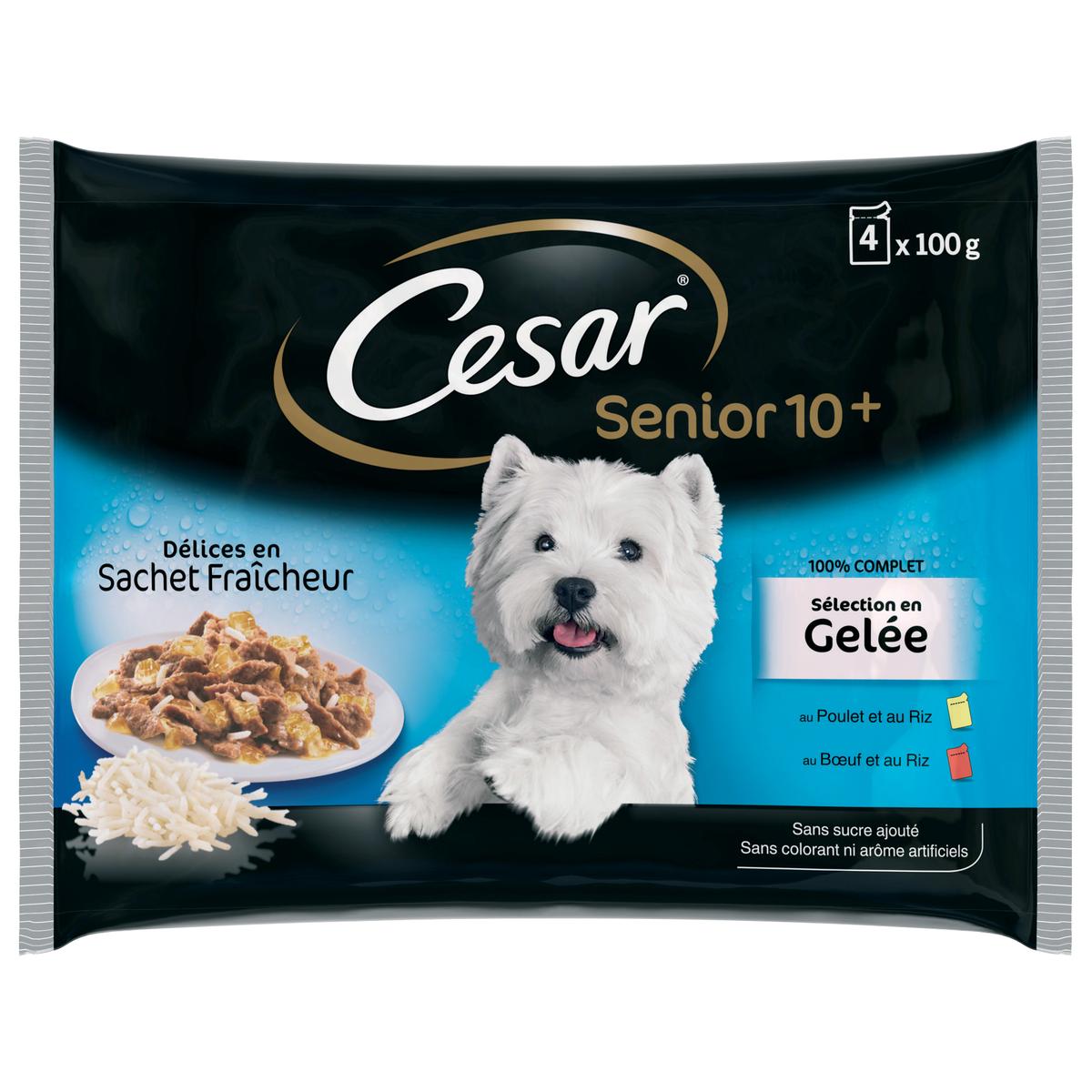 5900951253744 - César - Sachets en gelée 2 variétés pour chien senior