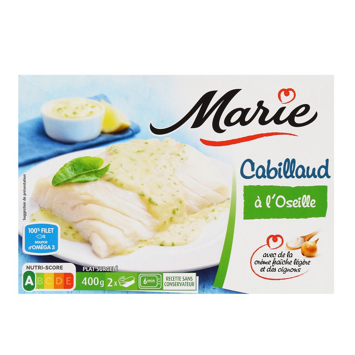 Marie 2 Cabillauds A L Oseille Avec De La Creme Fraiche Legere Et