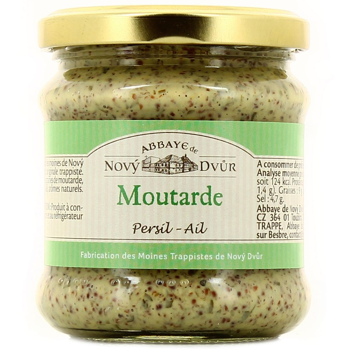 8595222200045 - Abbaye De Novy Dvur - Moutarde parfumée au persil et à l'ail