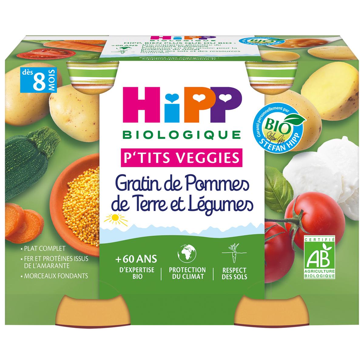 Hipp - Compote de pommes BIO - 2 x 125g - Dès 4 mois - Sebio