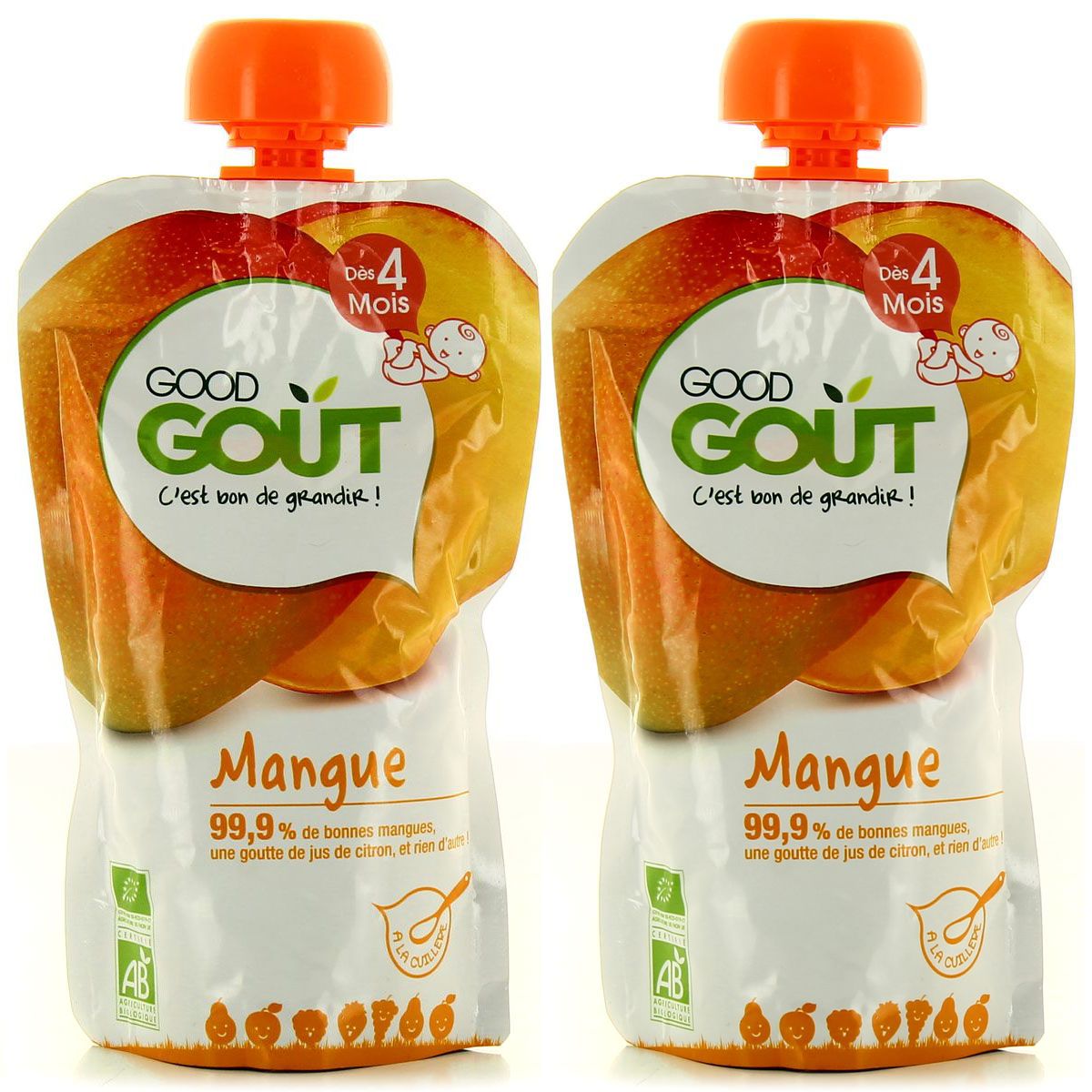 Promotion Good Gout Gourde Gout Mangue Bio Des 4 Mois Lot De 2x1g