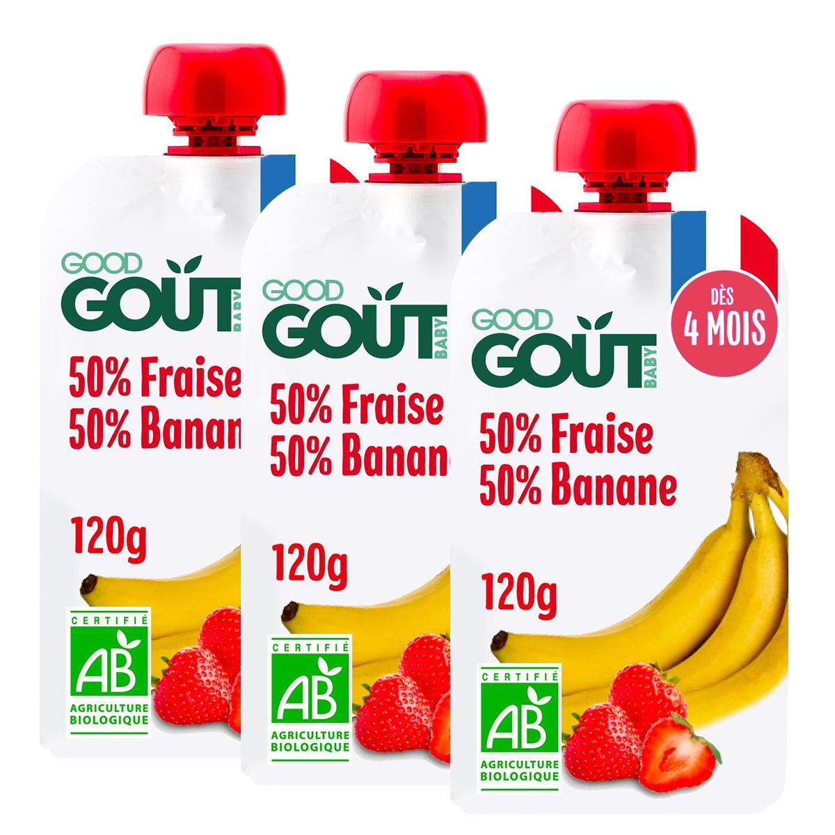 2050000395345 - Good Goût - Fraise Banane Bio Gourde Bébé Dès 4 mois
