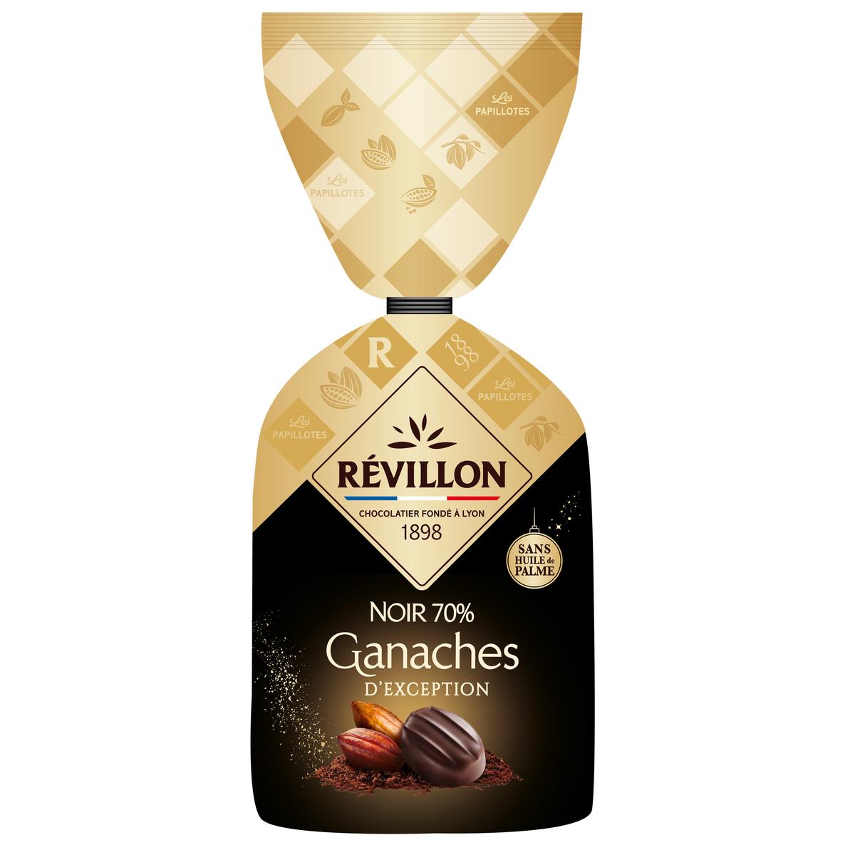 3110846226445 - Révillon - Papillotes Chocolat Ganache Noir 70% 