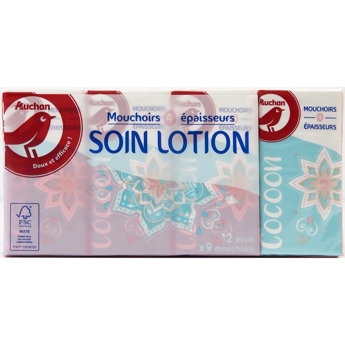 3596710478545 - Auchan - Paquets de mouchoirs ultra doux 4 épaisseurs