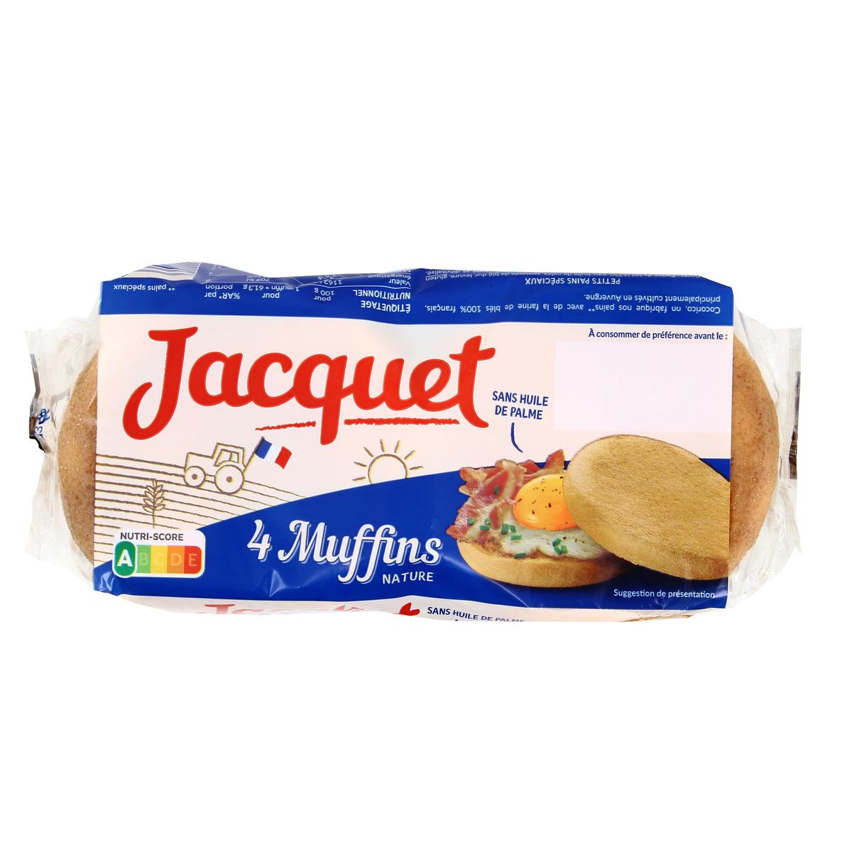 Livraison à domicile Jacquet 4 Muffins nature, 245g