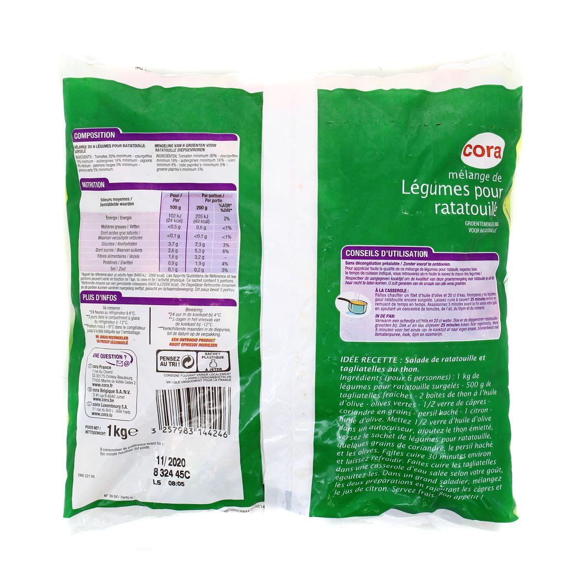 3257983144246 - Cora - Mélange de légumes pour ratatouille