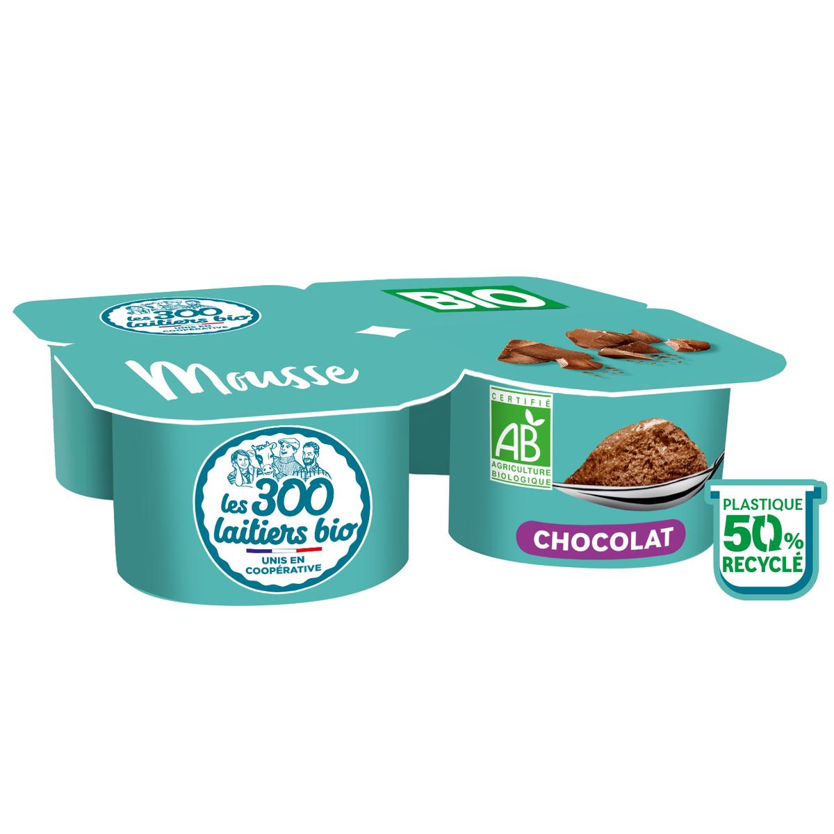 3523230055246 - Les 300 laitiers bio - Mousse au Chocolat Bio