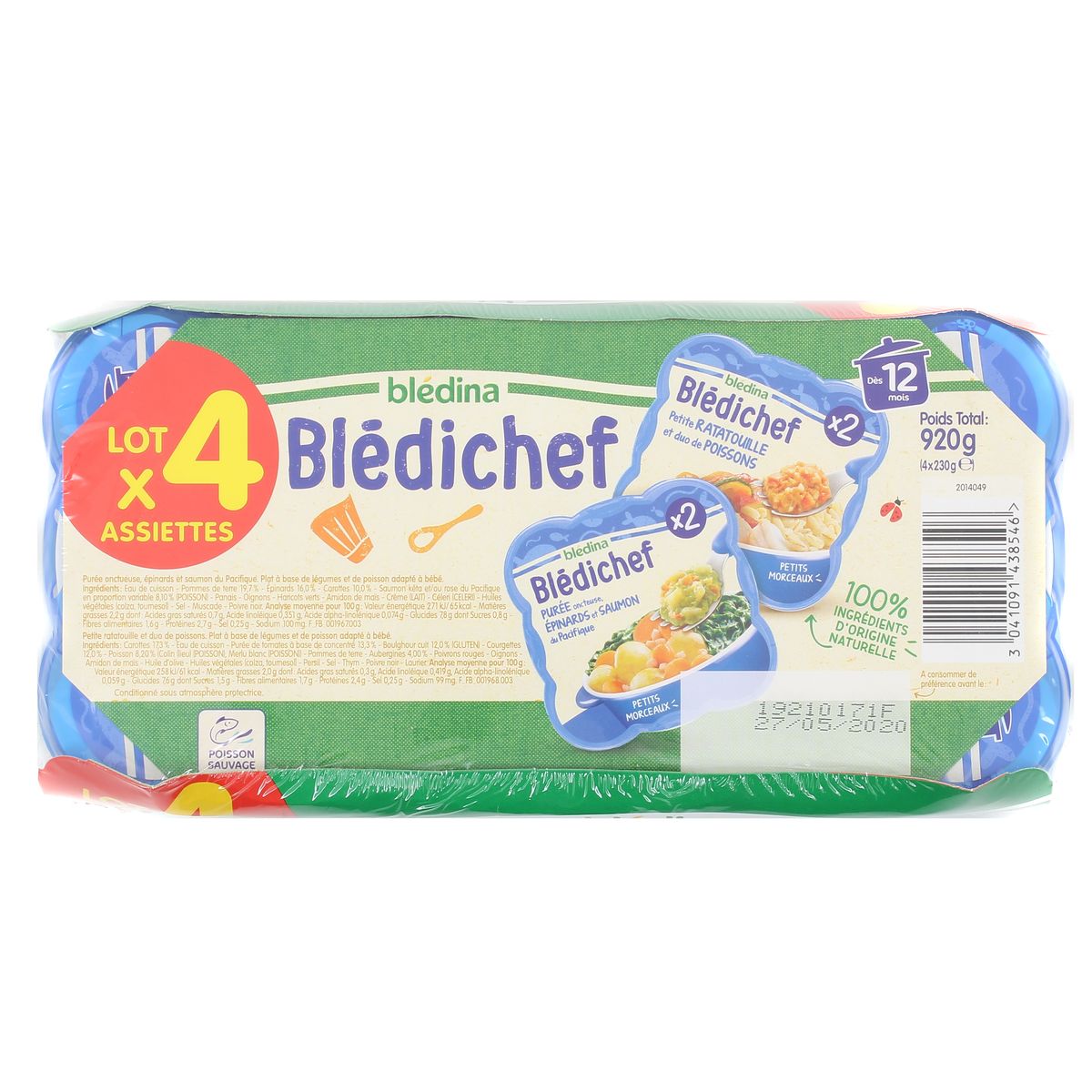 Bledichef Puree Saumon Epinard Petite Ratatouille Duo Poissons Des 12 Mois