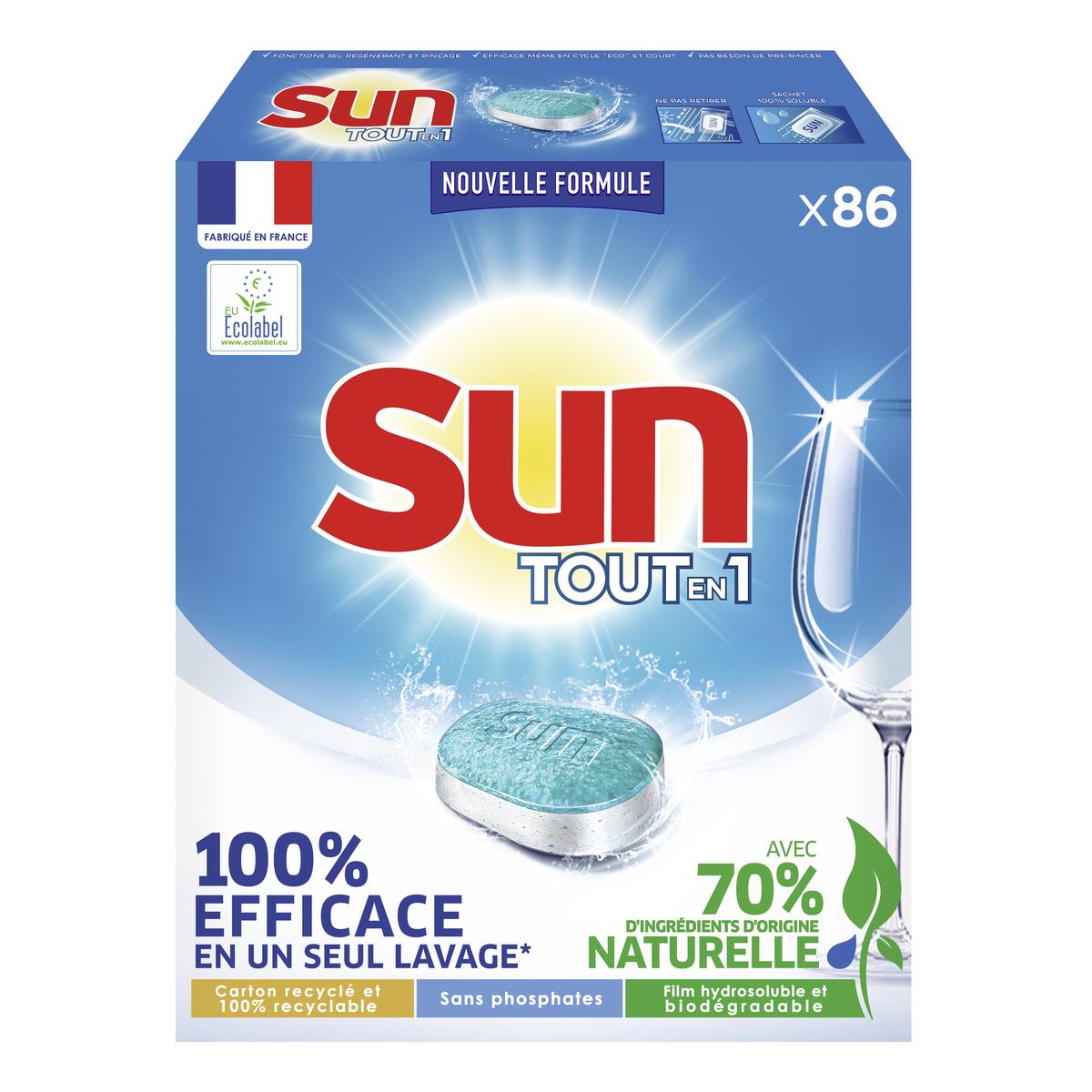 Boite de 90 tablettes lave vaisselle Sun Tout en 1 (via 15.02€ sur