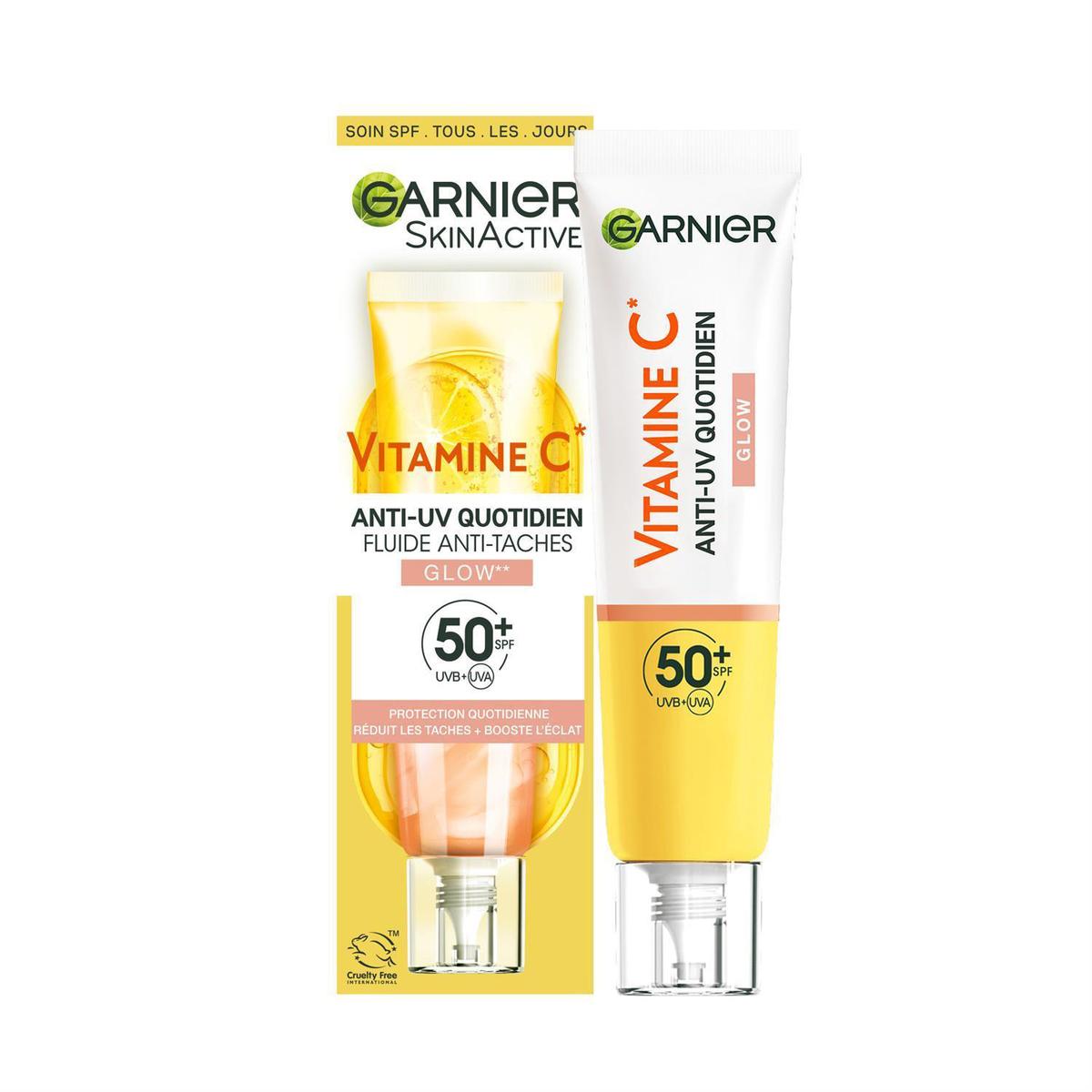 3600542573047 - Garnier SkinActive - Crème Hydratante Visage Anti-UV Quotidien Glow SPF50+