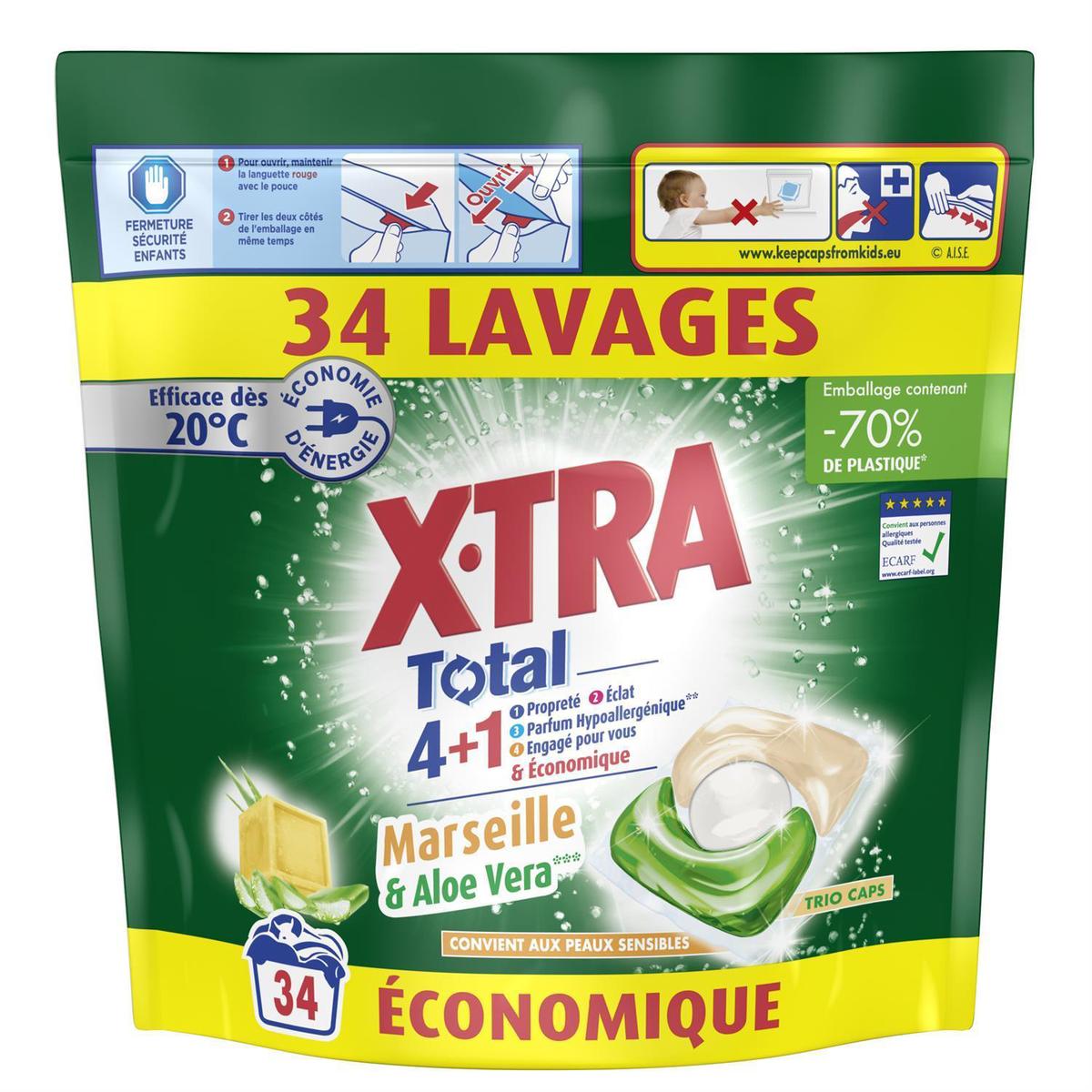 3178041364447 - X Tra - Lessive capsules au savon de Marseille & aloe vera