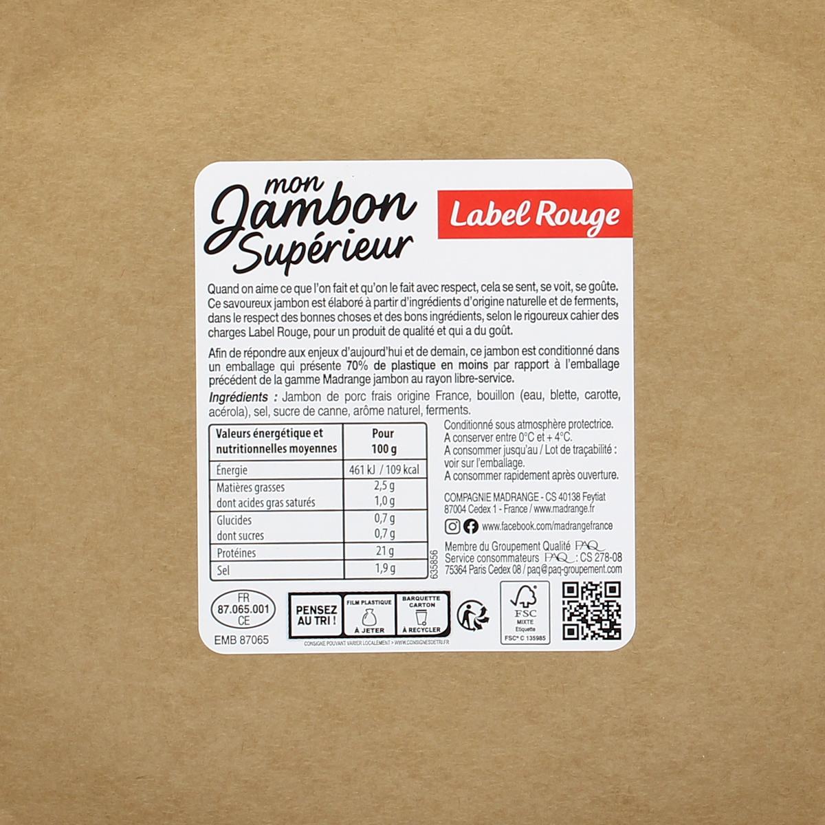 Achat Promotion Madrange Jambon Supérieur Label Rouge, 160g, 4