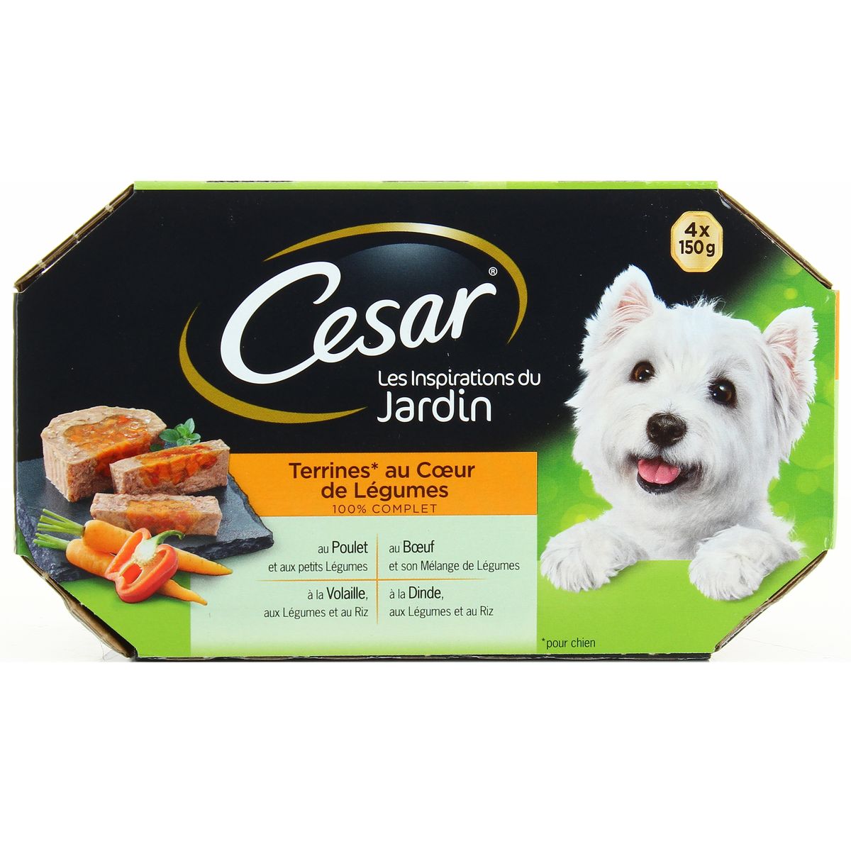 César Les inspirations du jardin Terrines au coeur de légumes pour chien