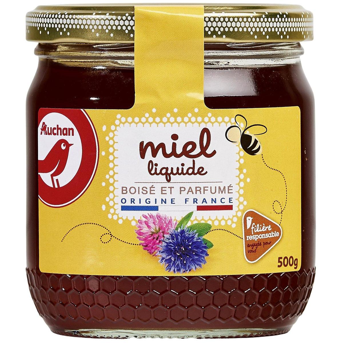 3596710435647 - Auchan - Miel liquide de fleurs sauvages de France boisé et parfumé