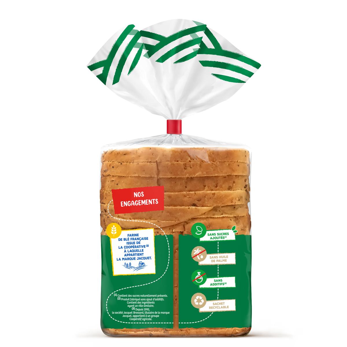 3029330067047 - Jacquet - Pain de Mie Céréales & Graines Maxi Tranches Sans Sucre Ajouté