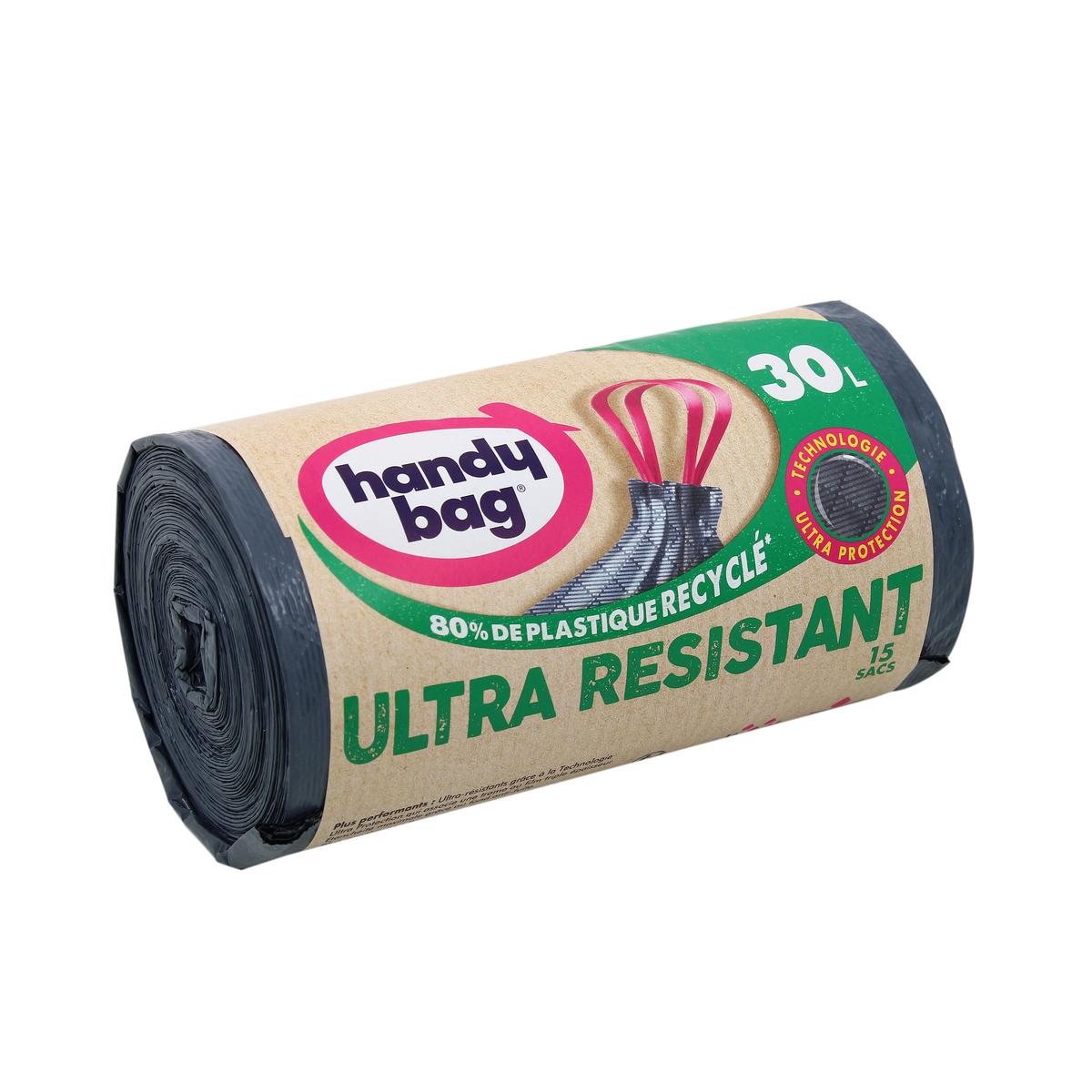 HANDY BAG : Ultra Résistant - Sacs poubelle à liens pratiques 30L