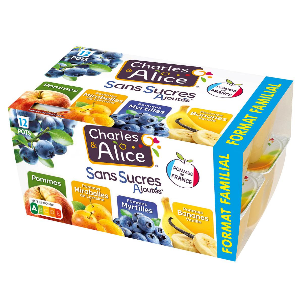 Achat / Vente Charles et Alice Pomme Mangue Myrtille banane, 12x100g