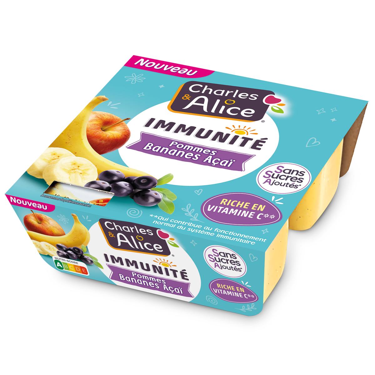 3297760099147 - Charles et Alice - Pomme banane acaï sans sucre ajouté