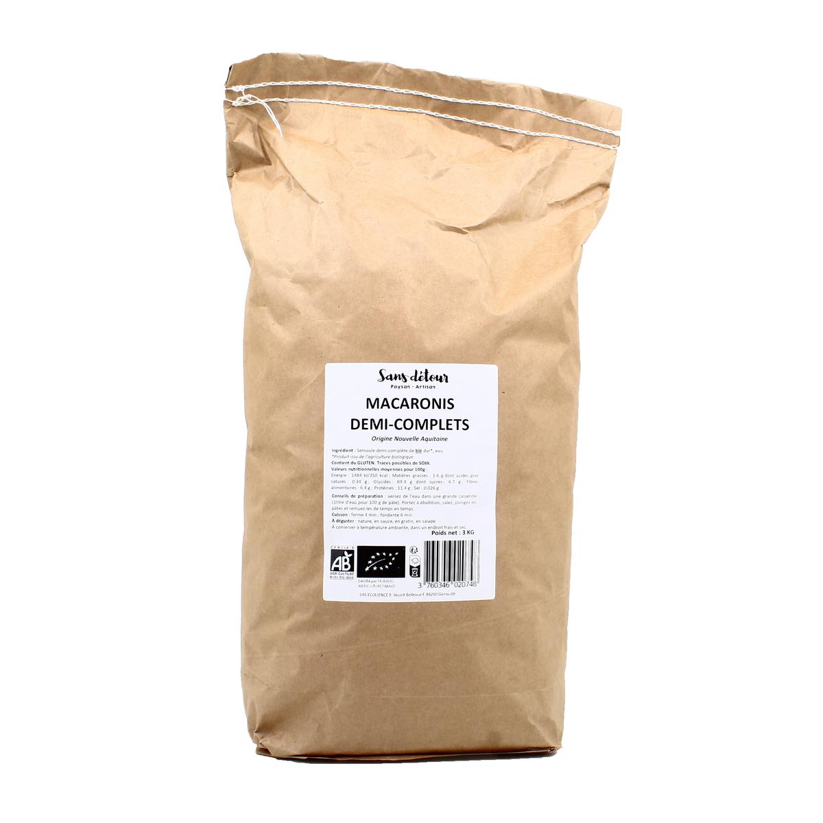 3760346020748 - Sans Détour - Macaroni demi-complètes bio