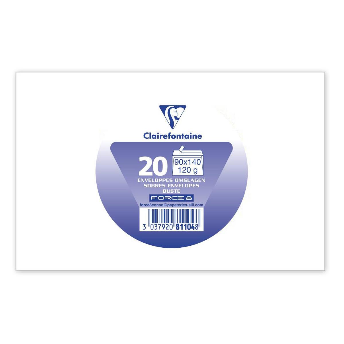3037920811048 - Clairefontaine - 20 Enveloppes de visite blanches 