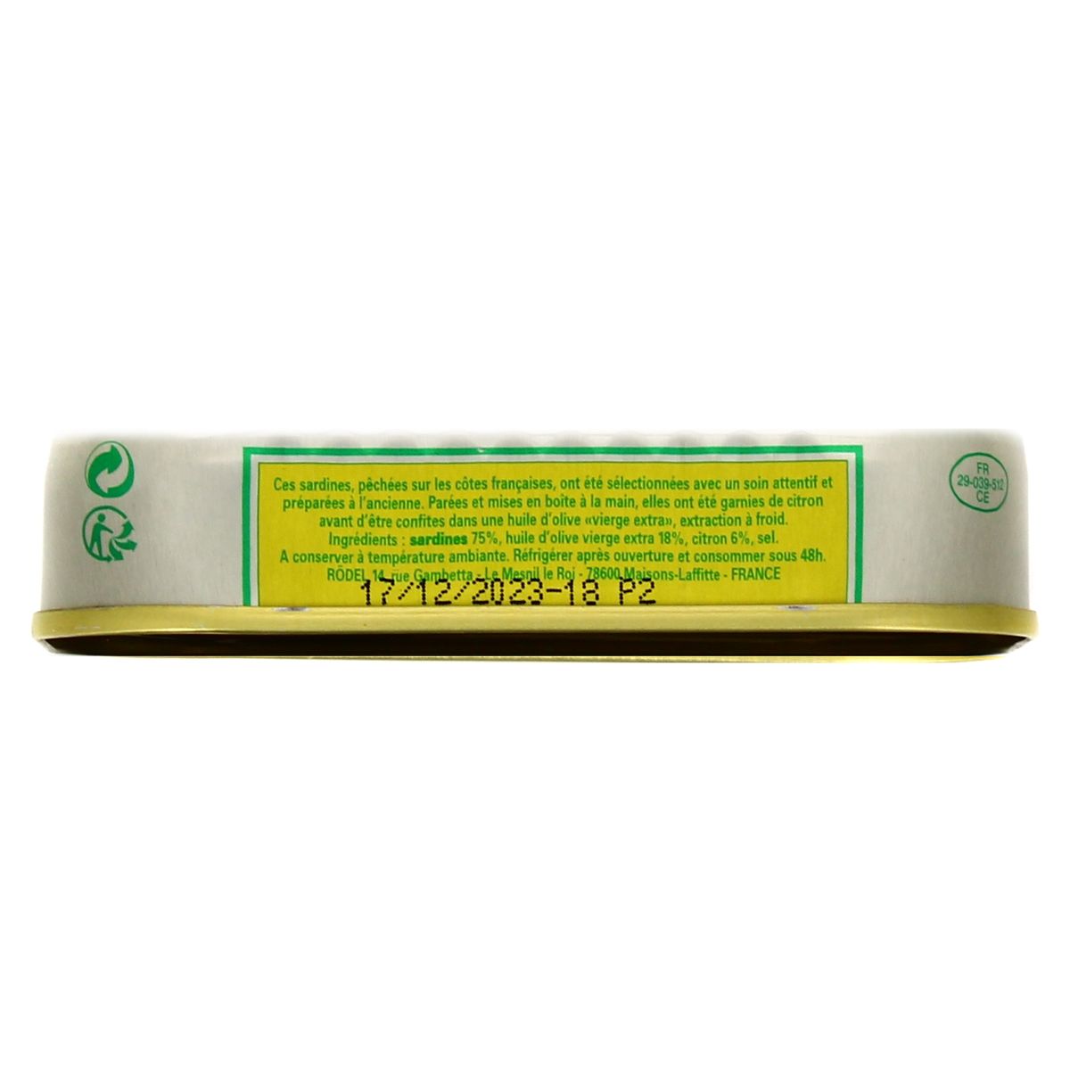 3022655102448 - Rödel - Sardines à l'Huile d'Olive et au Citron MSC