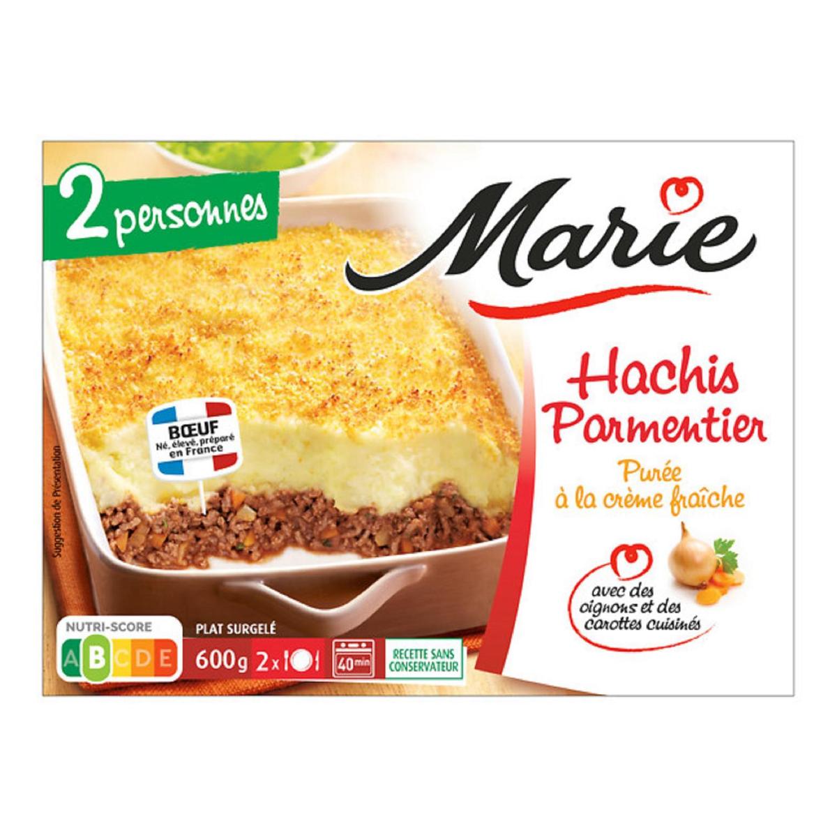 Marie Hachis parmentier Purée à la crème fraîche, avec des oignons et