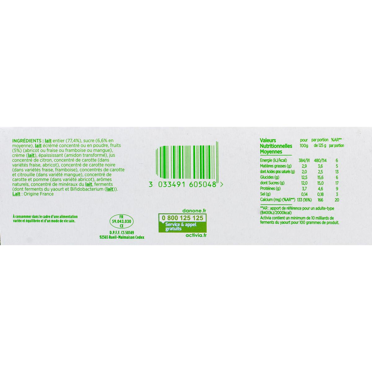 3033491605048 - Activia - Yaourts Panachés Fruits Mixés