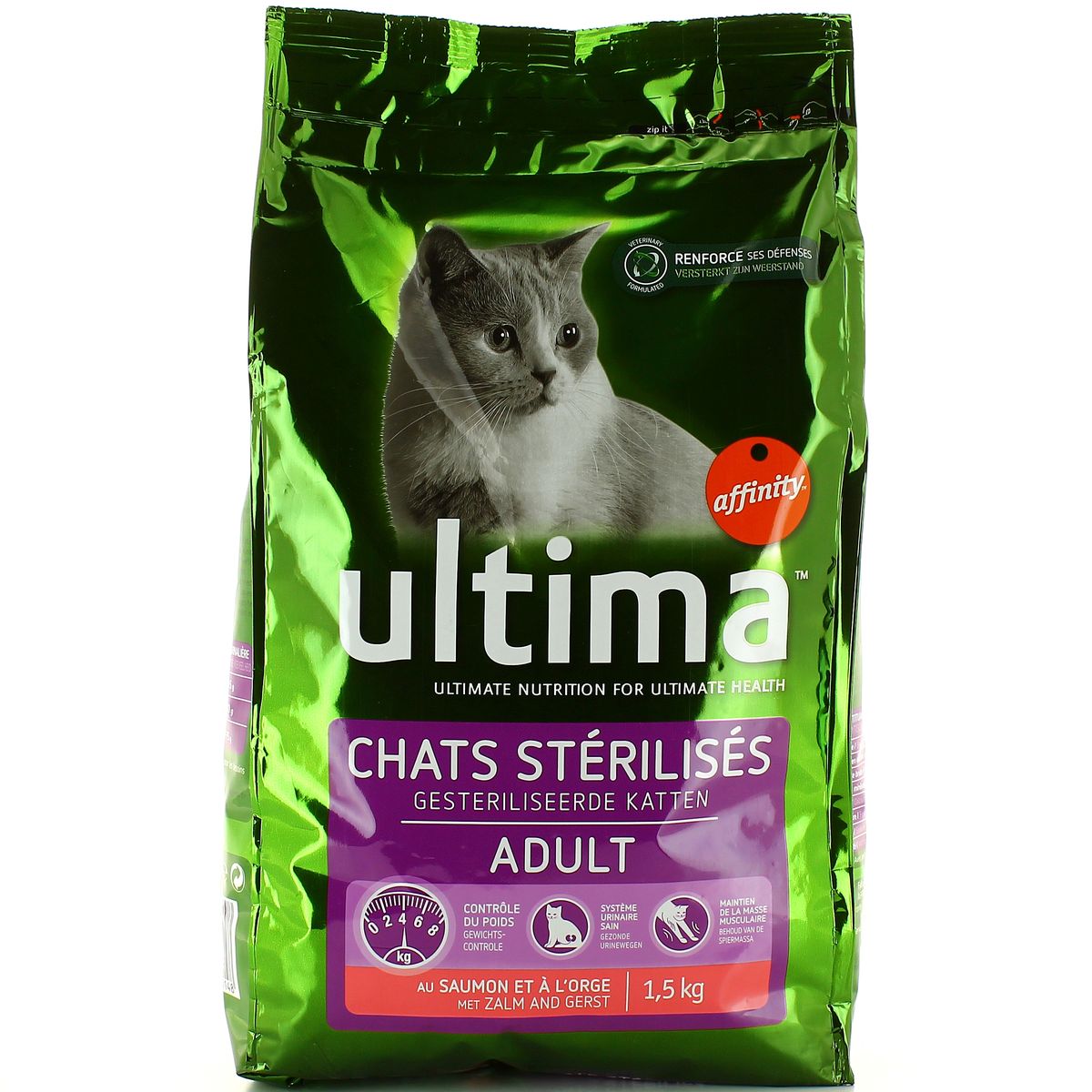 Achat Vente Ultima Affinity Croquette Chat Sterilise Saumon 1 5kg