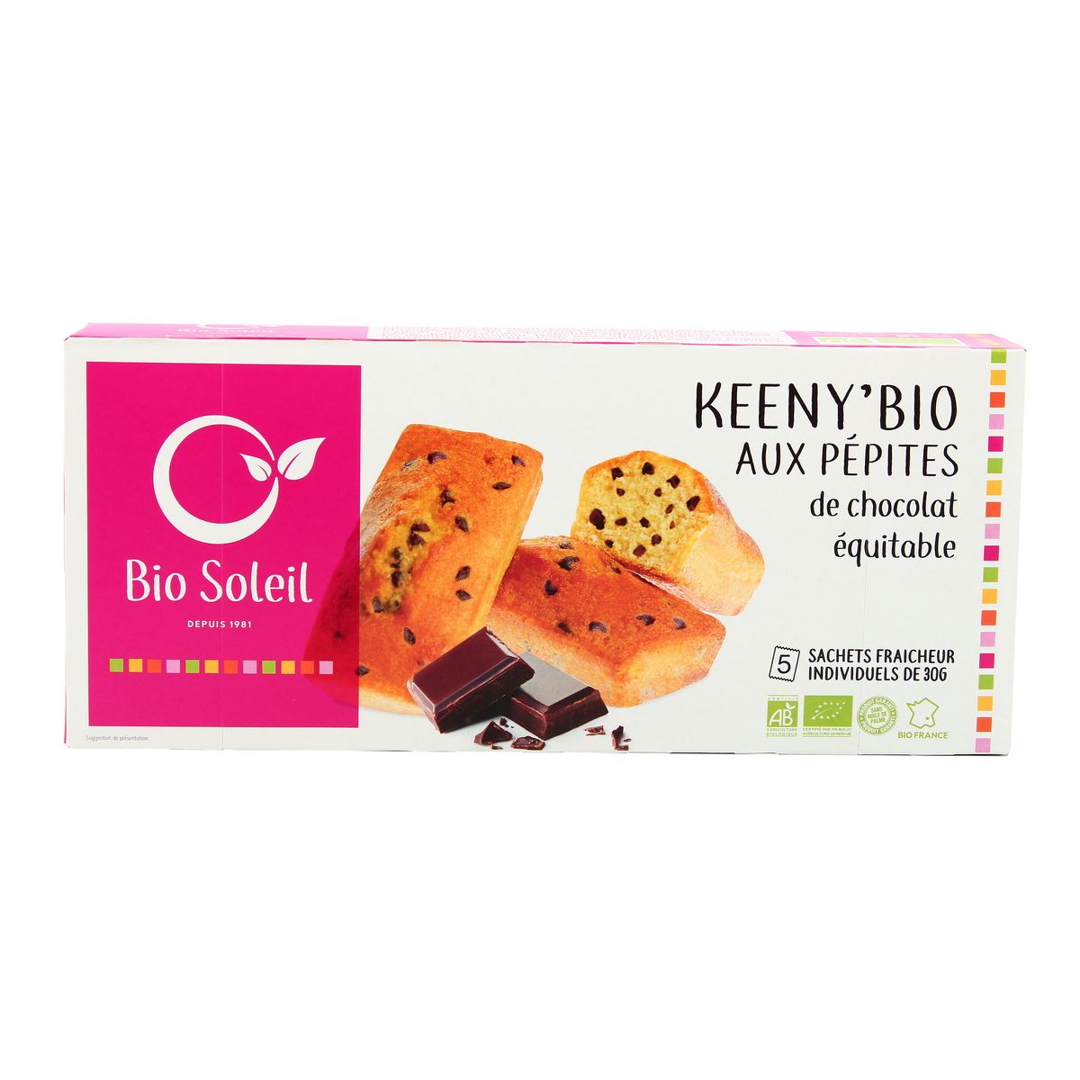 3423720002449 - Bio Soleil - Keeny, Moelleux bio pépites de chocolat équitable