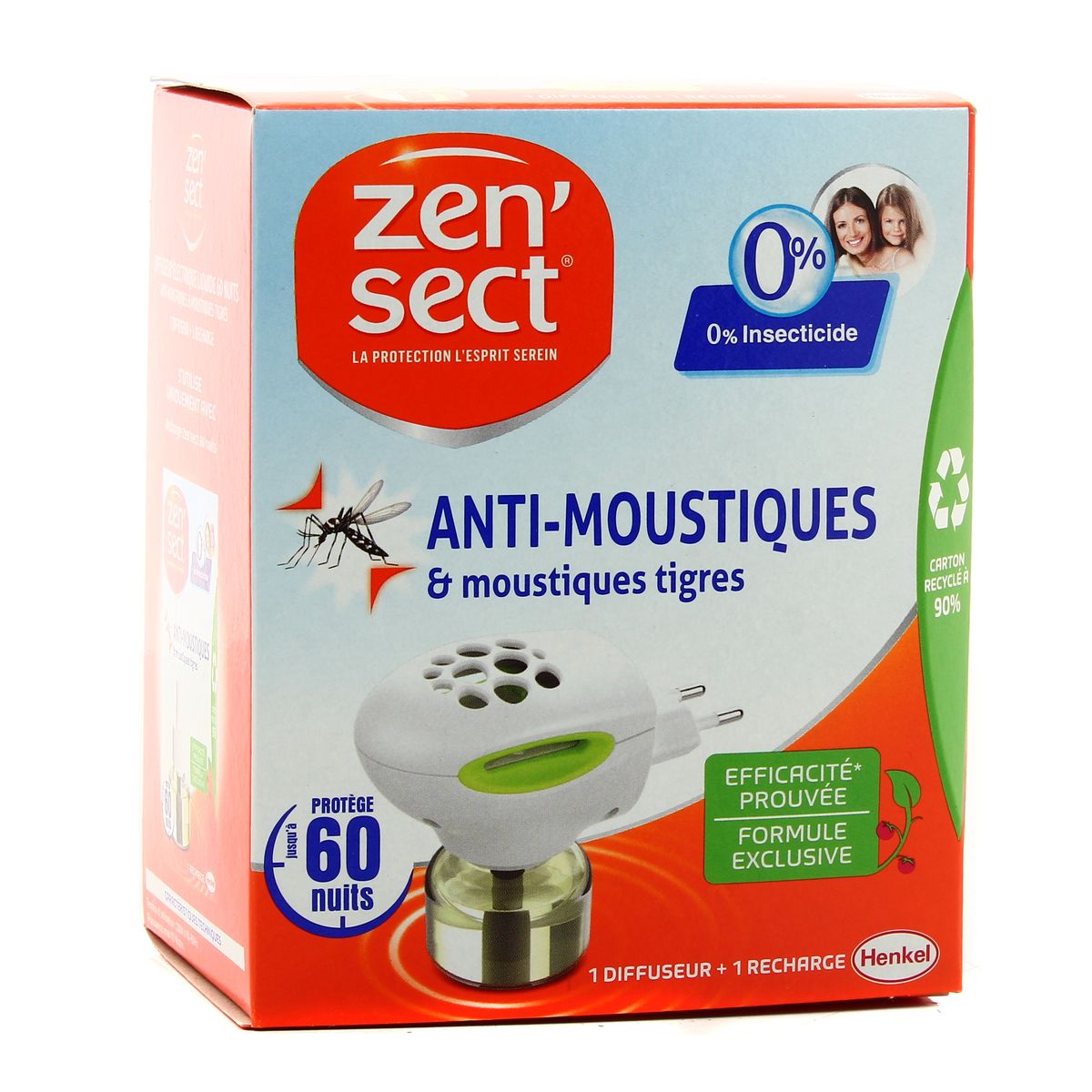 Zensect Diffuseur Electrique Anti Moustiques 60 Nuits 1 Diffuseur Une Recharge