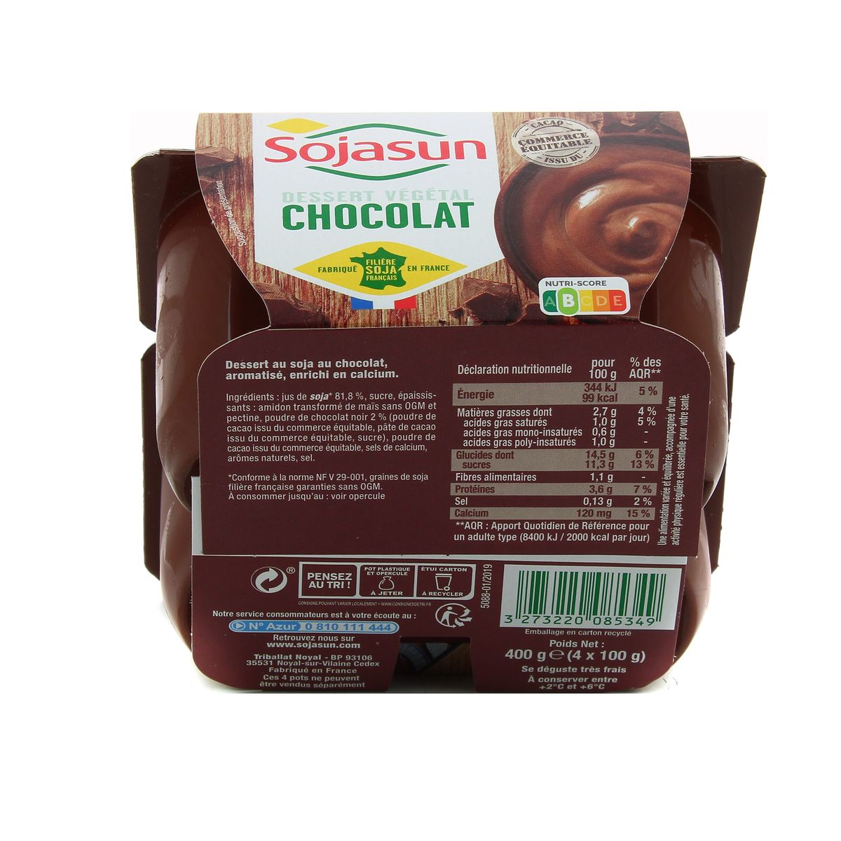 3273220085349 - Sojasun - Spécialité Soja Chocolat