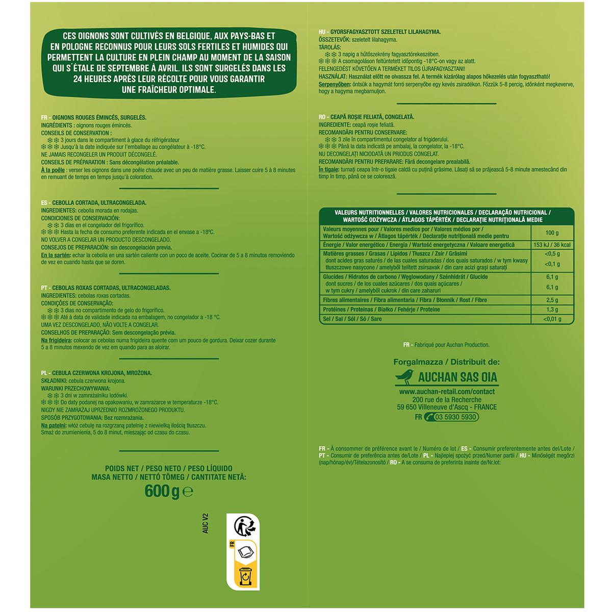 3596710496549 - Auchan - Oignons rouges émincés
