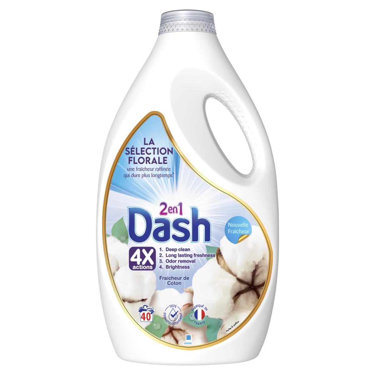 180 capsules de lessive liquide Dash 3 en 1 au parfum de lavande - 180 doses