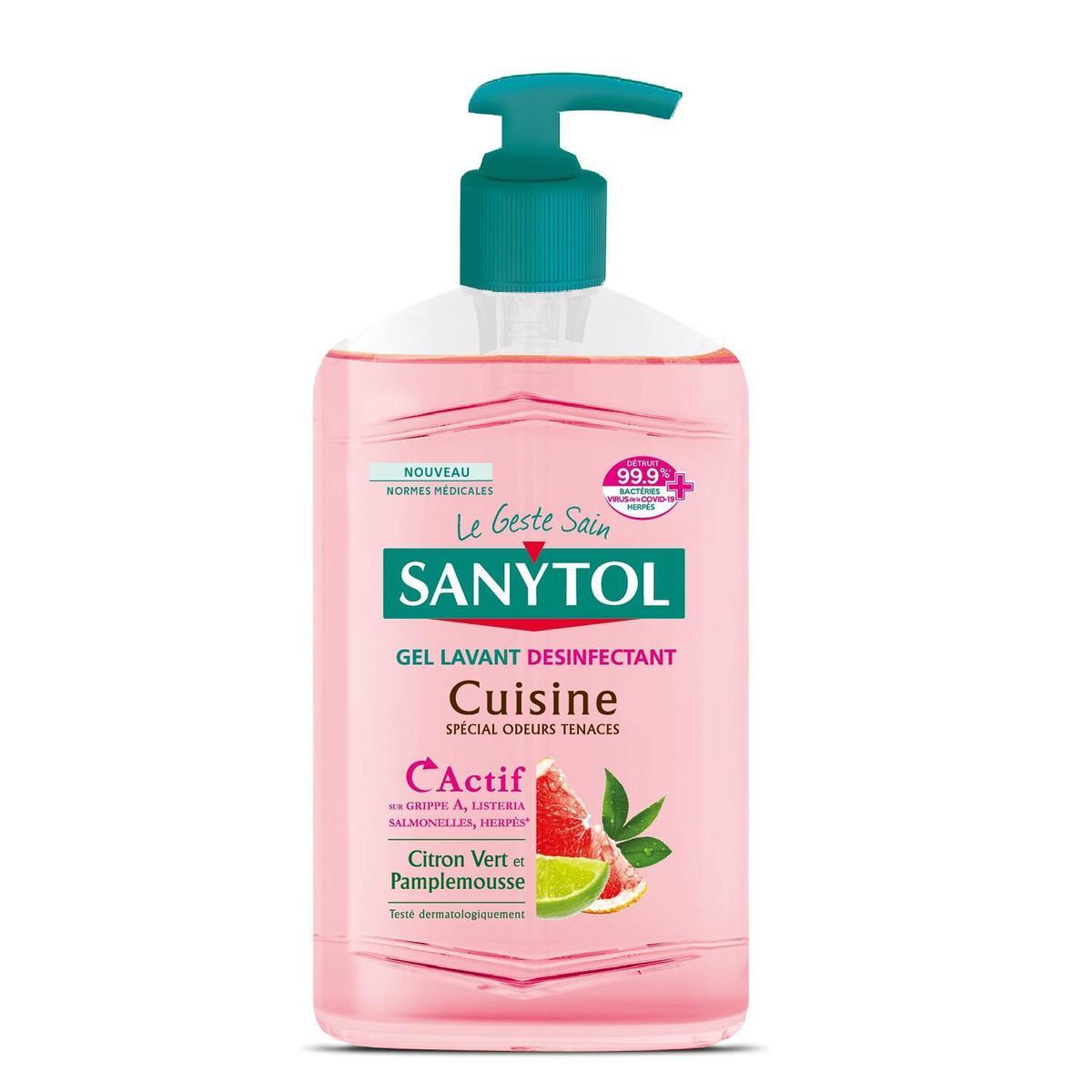 3045206501750 - Sanytol - Gel Lavant de Cuisine Désinfectant Pamplemousse rose & Citron vert