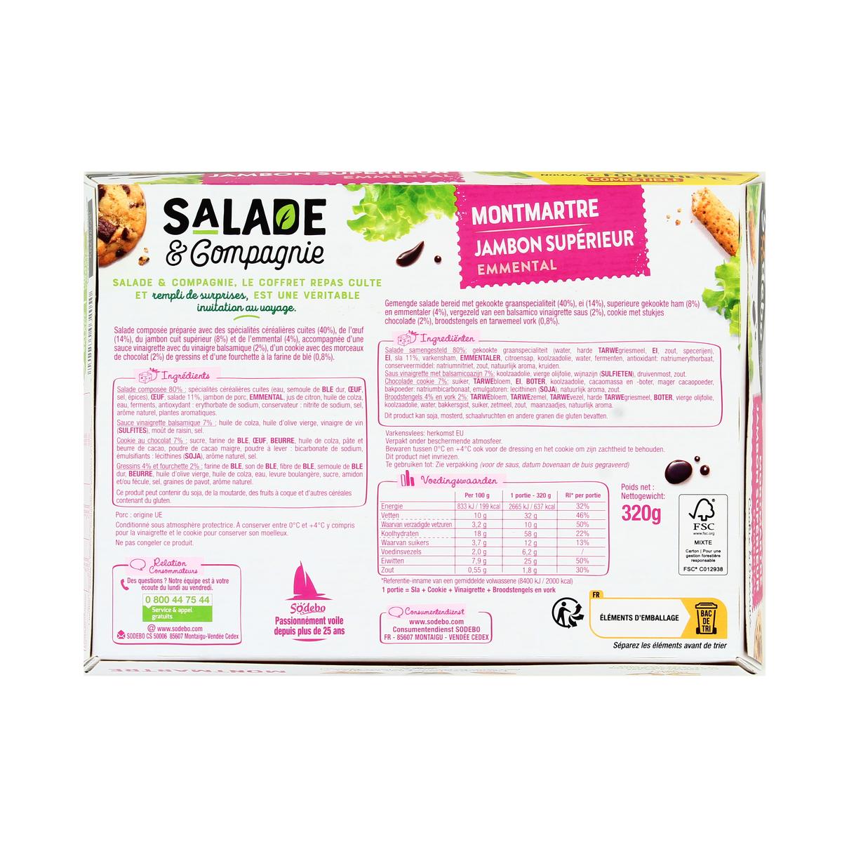 3242274032050 - Sodebo - Salade Montmartre Oeuf, Jambon, Emmental