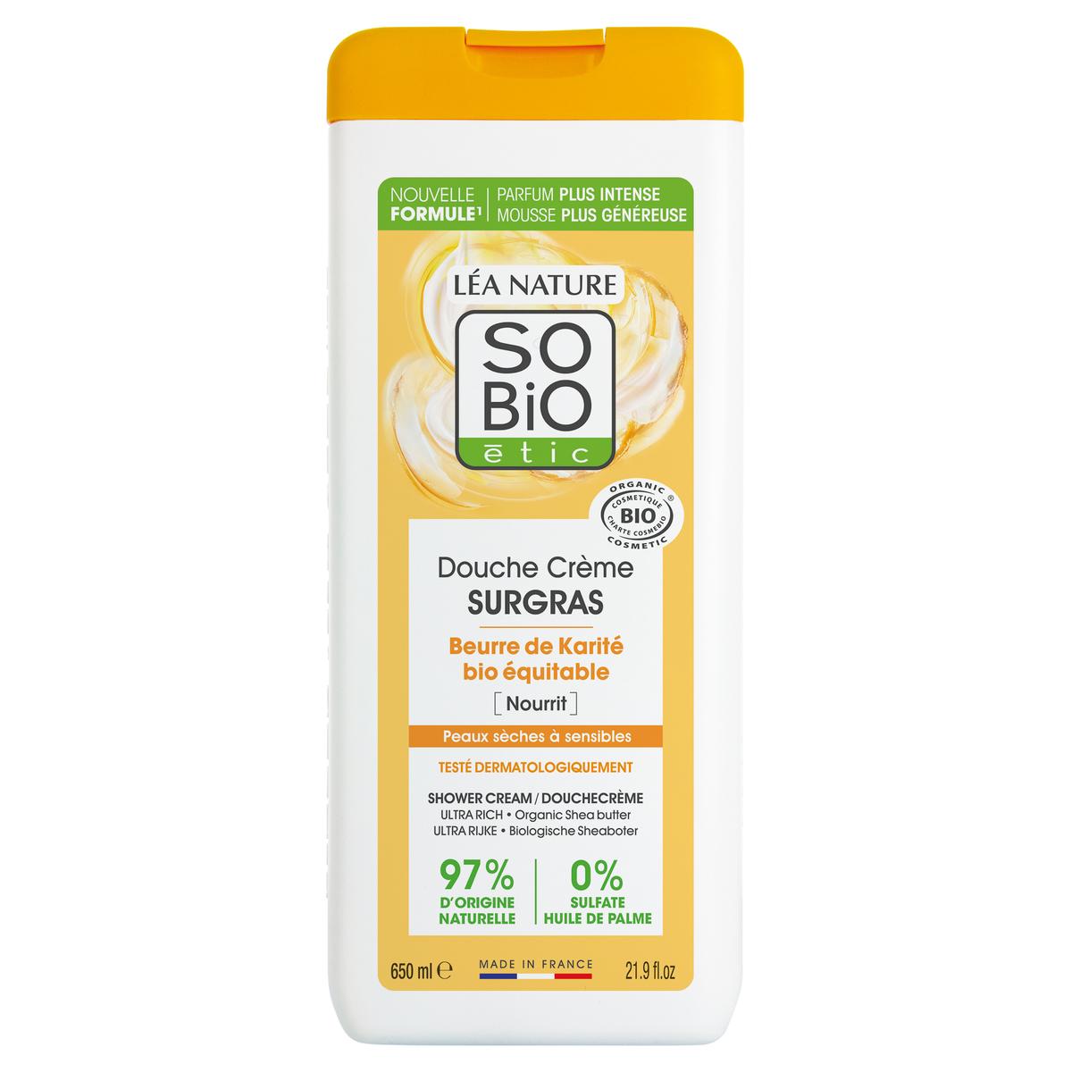 3517360012750 - SO'BIO ETIC - Crème de douche surgras, au beurre de Karité bio