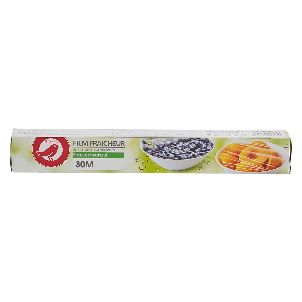 3245678158050 - Auchan - Film alimentaire fraîcheur réfrigérateur et micro-ondes 30m