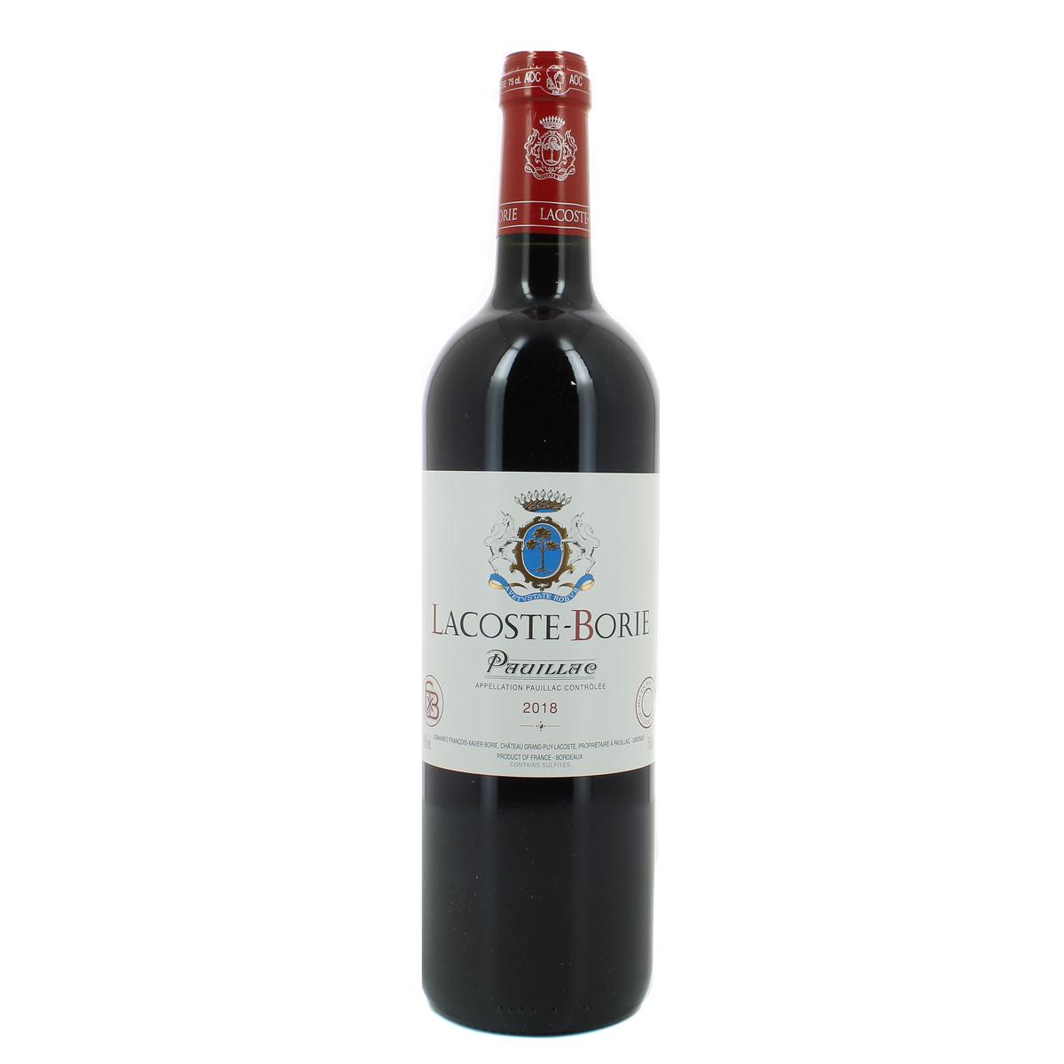 Livraison à domicile Pauillac AOC Château Lacoste Borie, 75cl