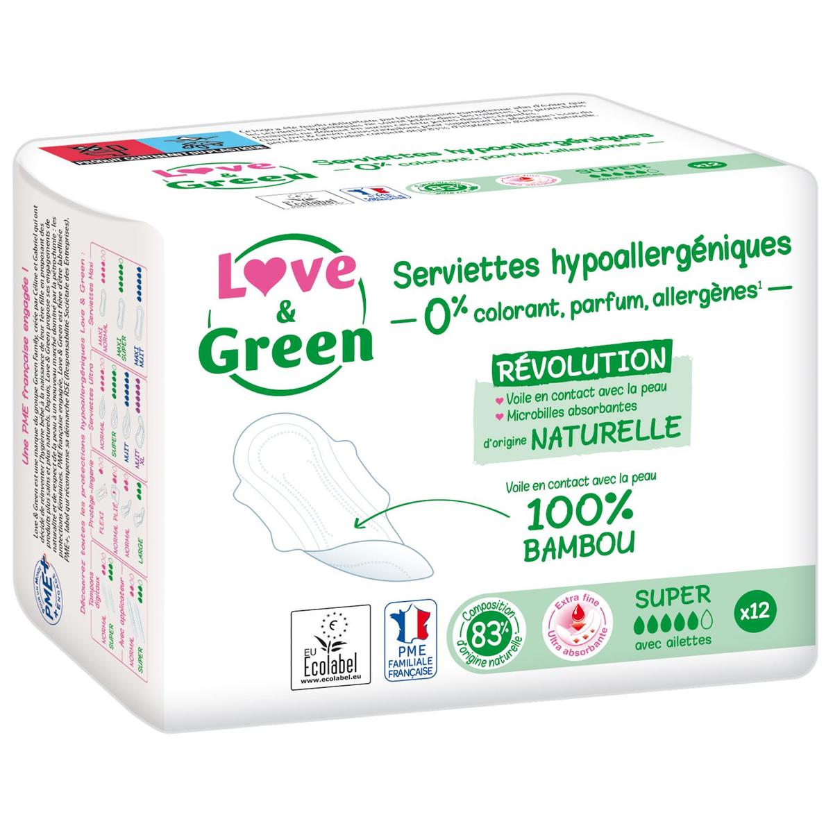 3700668700751 - Love & Green - Serviettes hygiéniques flux super