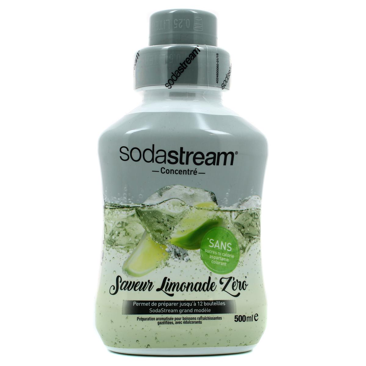 Préparation soda concentré limonade SODASTREAM : le flacon de 500