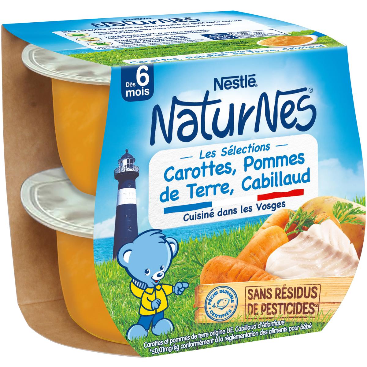 7613034581051 - Nestlé - Naturnes - Carottes, Pommes de Terre, Cabillaud Bol Bébé Dès 6 mois
