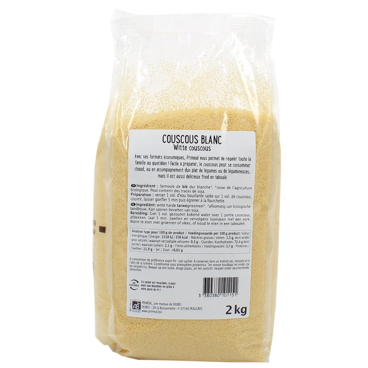 3380380101151 - Priméal - Couscous blanc bio, Format Economique