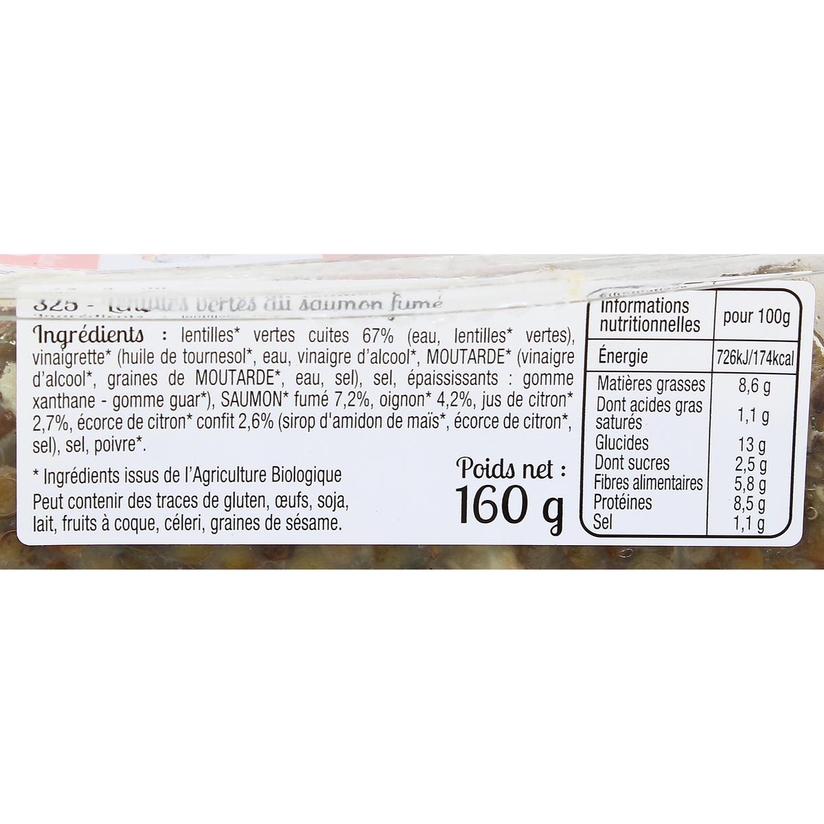 3760018883251 - Carte Nature - Salade de lentilles au saumon, Bio