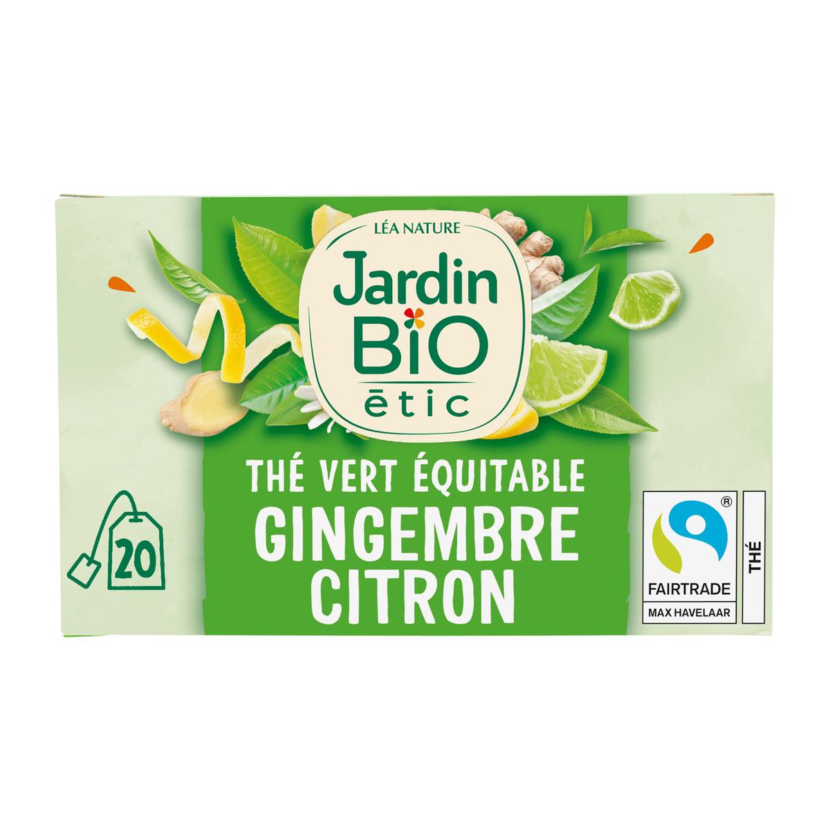 Achat Jardin Bio Etic Thé vert Gingembre Citron Bio - 20 sachets, 30g