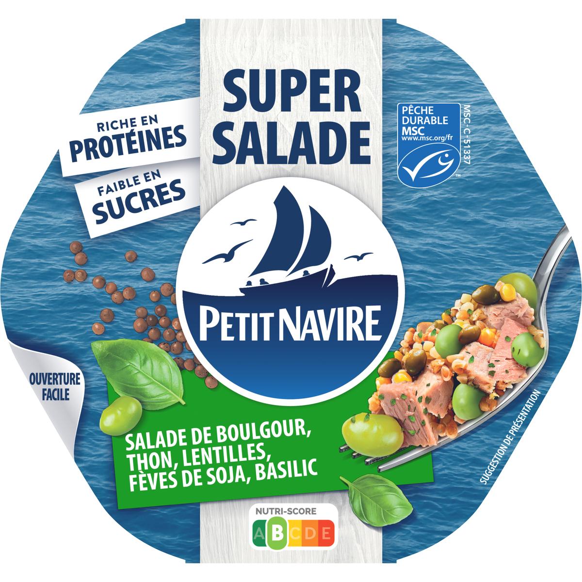 3019089045151 - Petit Navire - Salade de boulgour, thon MSC, lentilles, fèves de soja et basilic