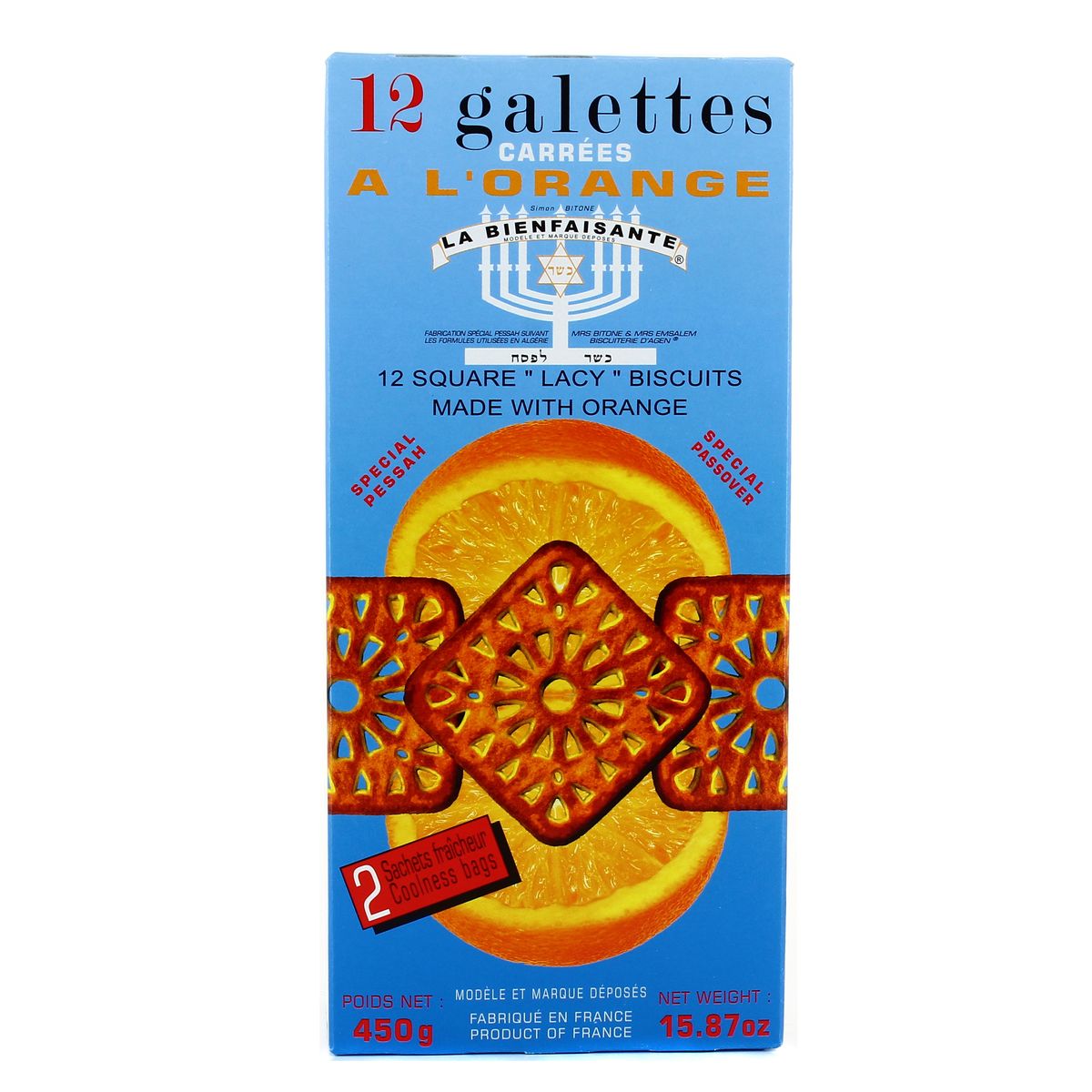 Acheter La Bienfaisante 12 Galettes Carrees Sucree A L Orange 450g