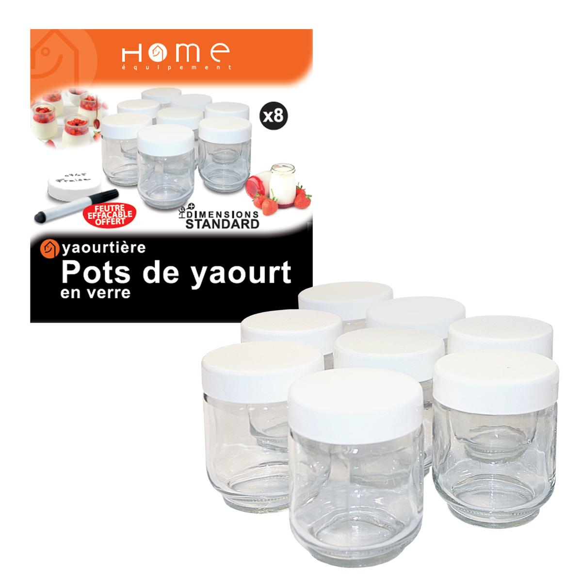 Rekean - Pot de Yaourt en Verre avec couvercles à Clipser Blancs étanche  pour yaourtières et cuiseurs - Lot de 12 - Fabrication Française - capacité  143 ML : : Cuisine et Maison