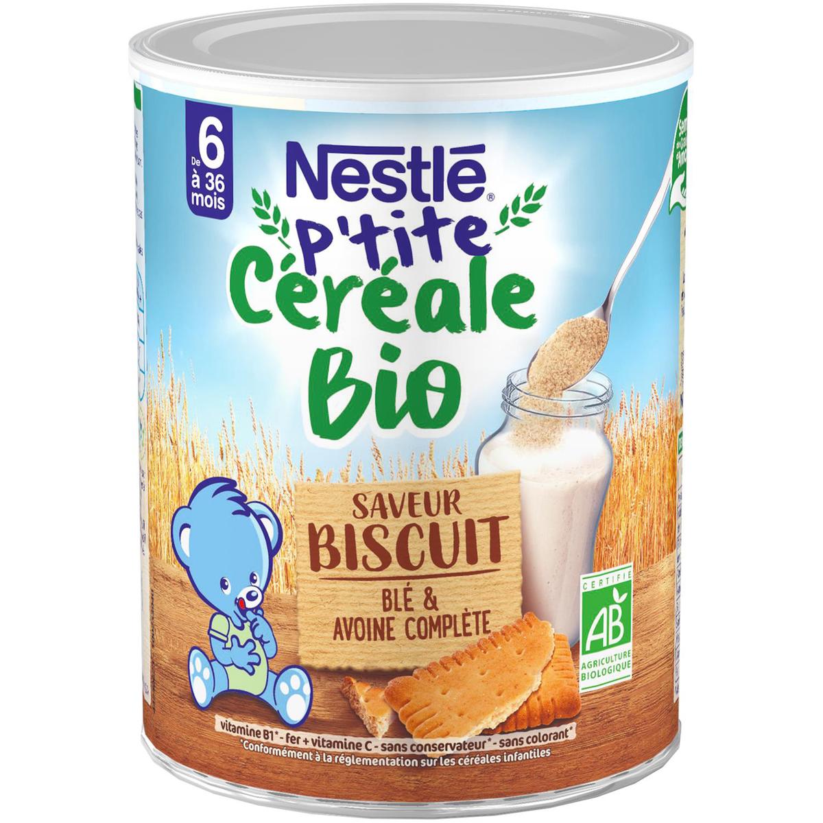 Nestlé - P'tite Céréale Céréales Saveur Biscuit Bio Bébé Dès 6 mois